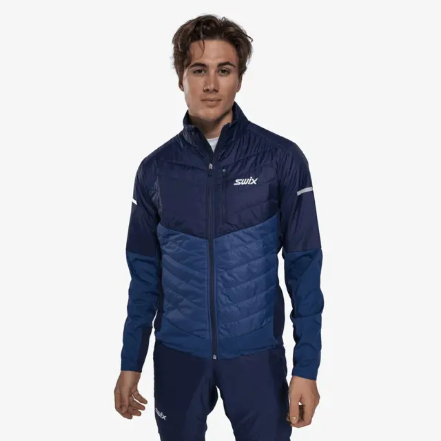 Swix Herre Jakke Dynamic Hybrid Ins L Varm langrennsjakke Lake Blue/Dark Navy 