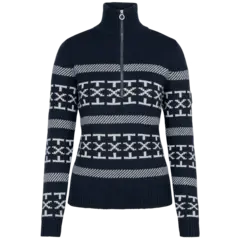 Johaug Genser Dalsbygda Halfzip M Tidløs genser med strikkamønster - Blå