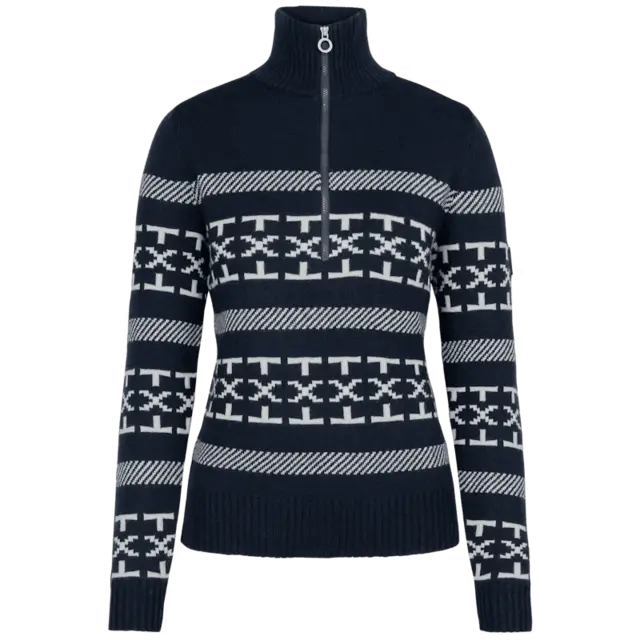 Johaug Genser Dalsbygda Halfzip M Tidløs genser med strikkamønster - Blå 