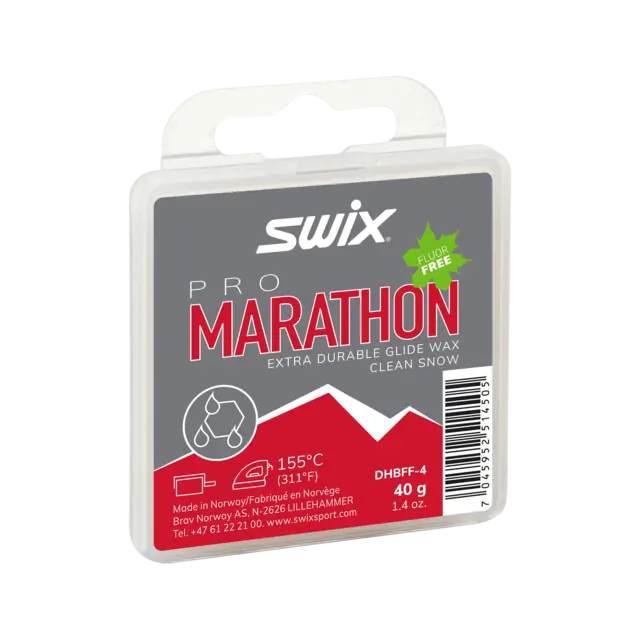 Swix Marathon Black 40G For god slitestyrke og til skitten snø 