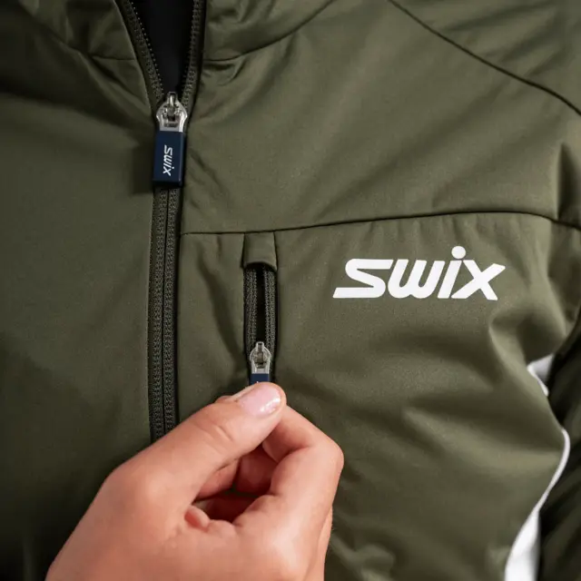 Swix Dame Jakke Nordic XC M Skijakke i softshell - Olive/Br White 