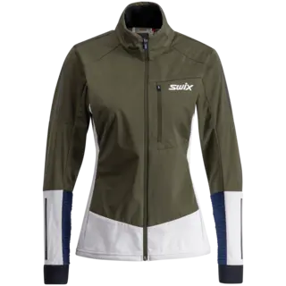 Swix Dame Jakke Nordic XC Skijakke i softshell - Olive/Br White