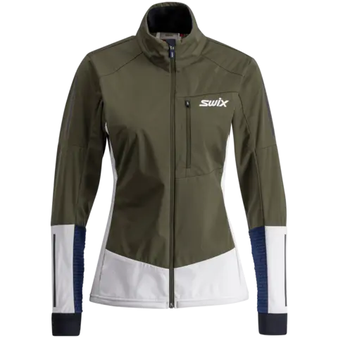 Swix Dame Jakke Nordic XC Skijakke i softshell - Olive/Br White