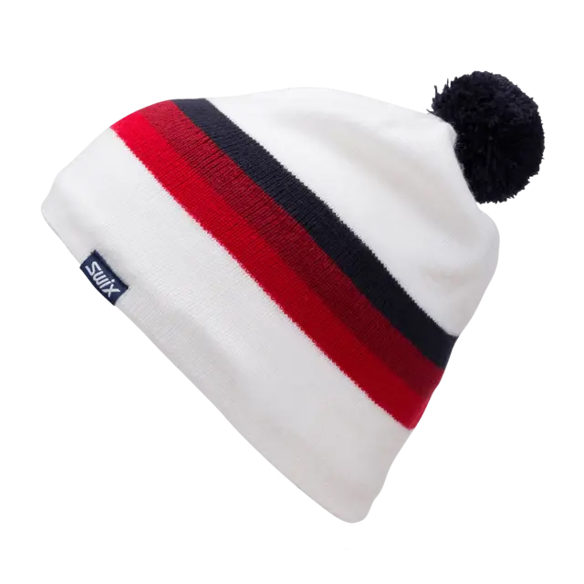 Swix Marka Beanie Jr OS Fin og varm lue til junior - SnWht/Red 