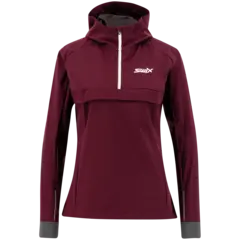 Swix Dame Anorak Motion  S Tynn anorakk til trening Dark aubergine