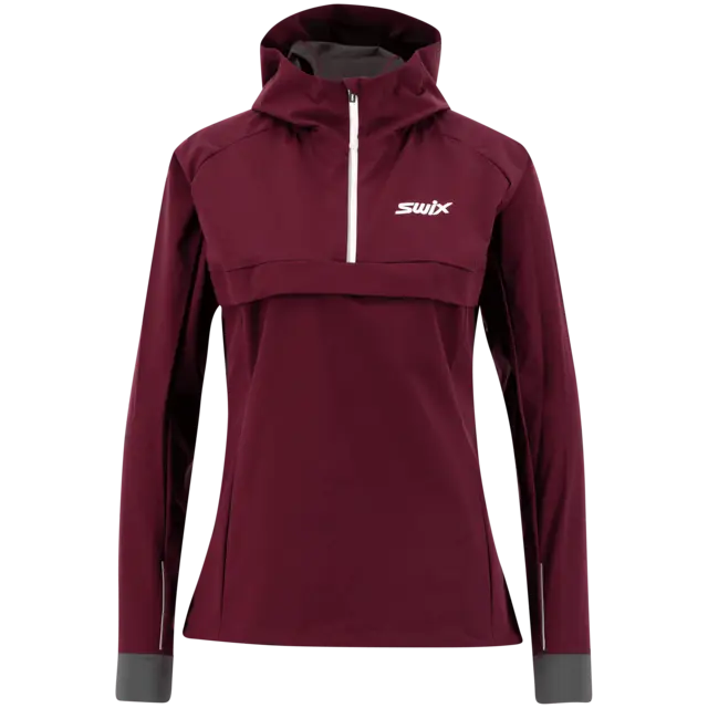 Swix Dame Anorak Motion  S Tynn anorakk til trening Dark aubergine 