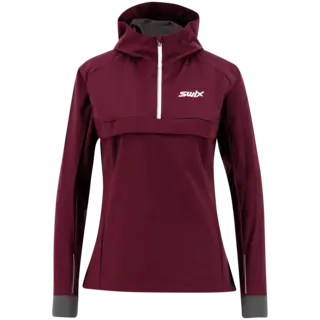 Swix Dame Anorak Motion Tynn anorakk til trening Dark aubergine