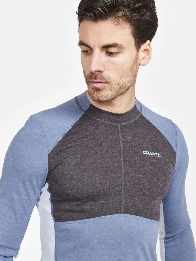 Craft Herre Core Wool Mix Set XL Baselayer-Sett, Flow/Granite 