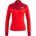 Swix Dame Dynamic Mid Half Zip L Perfekte midlayer for aktive dager - rød