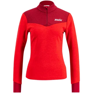 Swix Dame Dynamic Mid Half Zip Perfekte midlayer for aktive dager - r&#248;d