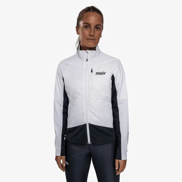 Swix Dame Jakke Dynamic Hybrid Ins L Varm langrennsjakke Bright White/Black 