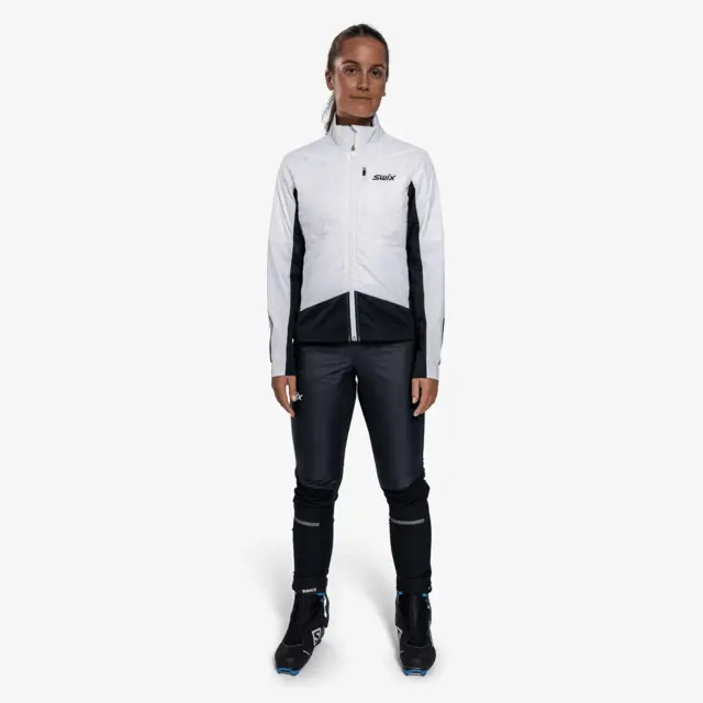 Swix Dame Jakke Dynamic Hybrid Ins L Varm langrennsjakke Bright White/Black 