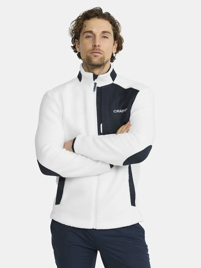 Craft Herre NOR Explore Pile Fleece XL Fleecejakke White / Blaze 