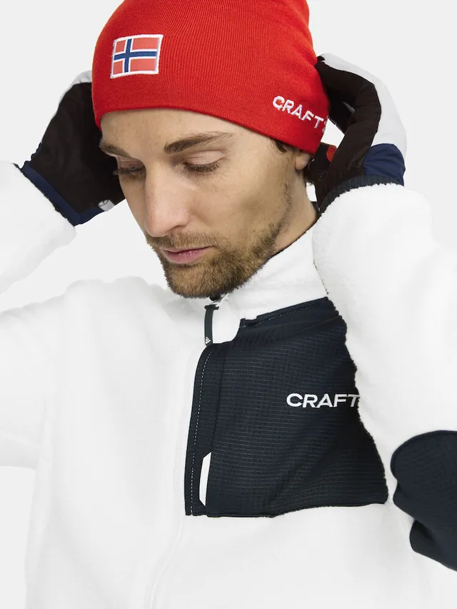 Craft Herre NOR Explore Pile Fleece XL Fleecejakke White / Blaze 