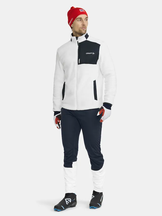 Craft Herre NOR Explore Pile Fleece XL Fleecejakke White / Blaze 