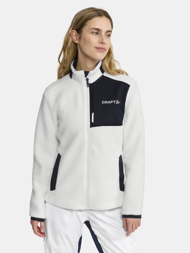 Craft Dame NOR Explore Pile Fleece L Fleecejakke White / Blaze 