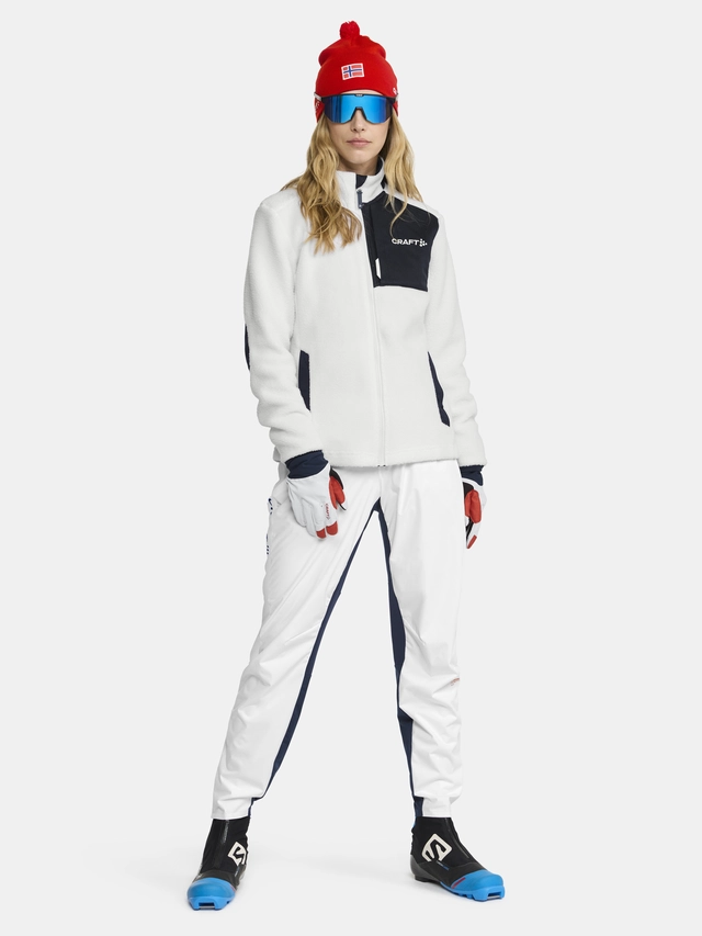 Craft Dame NOR Explore Pile Fleece L Fleecejakke White / Blaze 