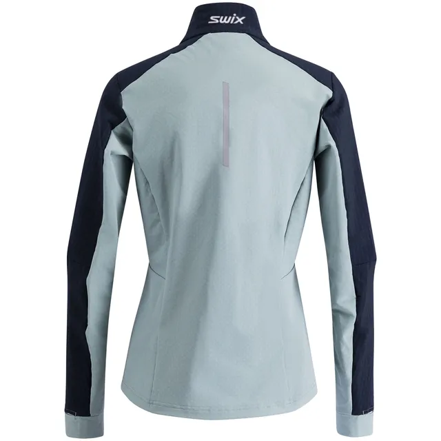 Swix Dame Midlayer Pace Hybrid F.Zip L Mellomlags løpejakke til dame Dark navy 