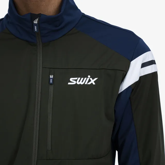 Swix Herre Dynamic Jakke S Skijakke i softshell - Dark Olive 