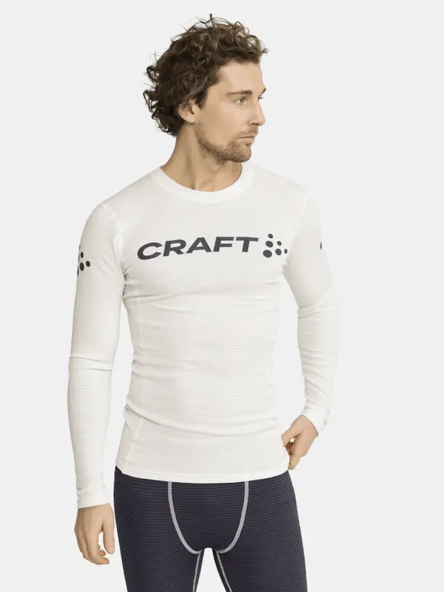 Craft M Trøye NOR Pro Wool Extreme X XL Langermet ulltrøye - White/Blaze 