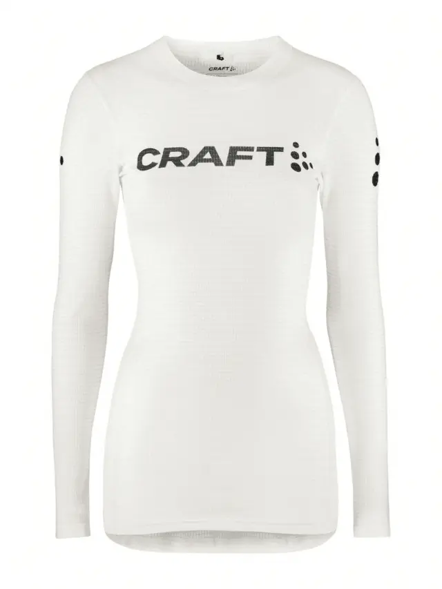 Craft Dame NOR Pro Wool Extreme X LS L Langermet ulltrøye - White/Blaze 