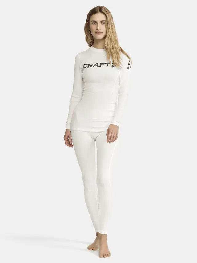 Craft Dame NOR Pro Wool Extreme X LS L Langermet ulltrøye - White/Blaze 