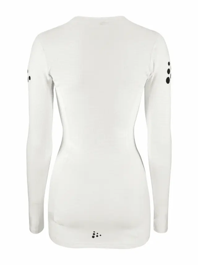 Craft Dame NOR Pro Wool Extreme X LS L Langermet ulltrøye - White/Blaze 