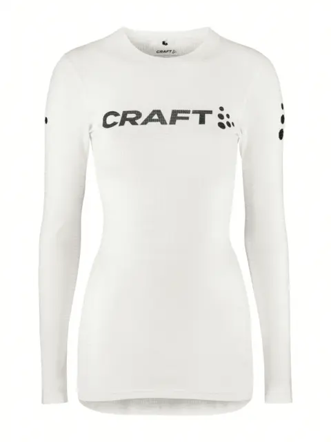 Craft Dame NOR Pro Wool Extreme X LS Langermet ulltrøye - White/Blaze