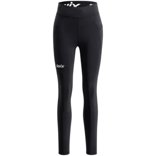 Swix W Pace High Waist Tights Teknisk l&#248;petights med h&#248;y midje - Bl