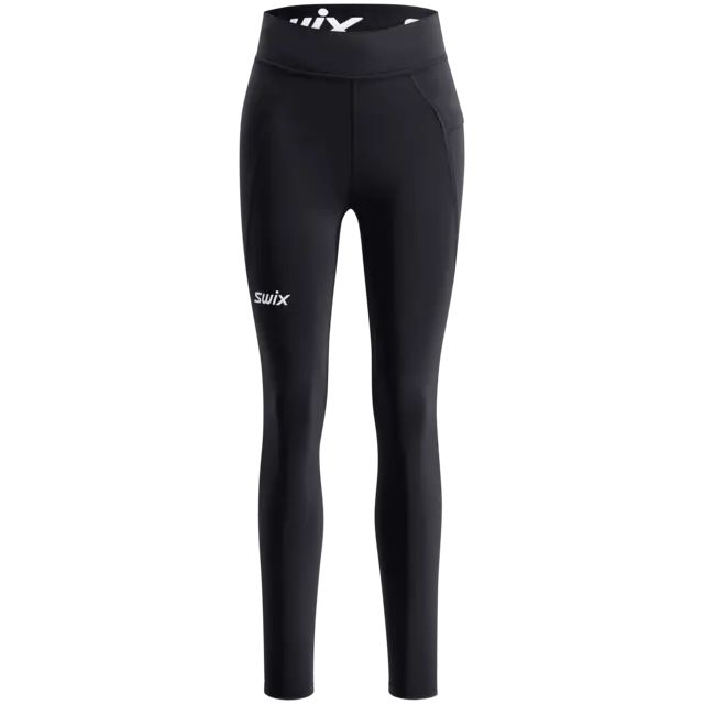 Swix W Pace High Waist Tights L Teknisk løpetights med høy midje - Bl 