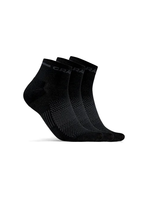 Craft Sokker Core Dry Mid 3-pk Funksjonell treningssokk, Black