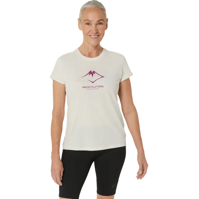 Asics Dame Top Fujitrail Logo SS M BIRCH 