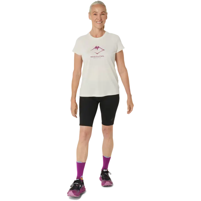 Asics Dame Top Fujitrail Logo SS M BIRCH 