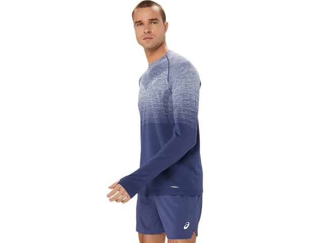 Asics Herre Top Seamless LS  L THUNDER BLUE/DENIM BLUE 