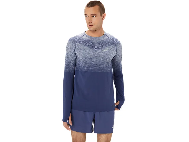 Asics Herre Top Seamless LS  L THUNDER BLUE/DENIM BLUE 