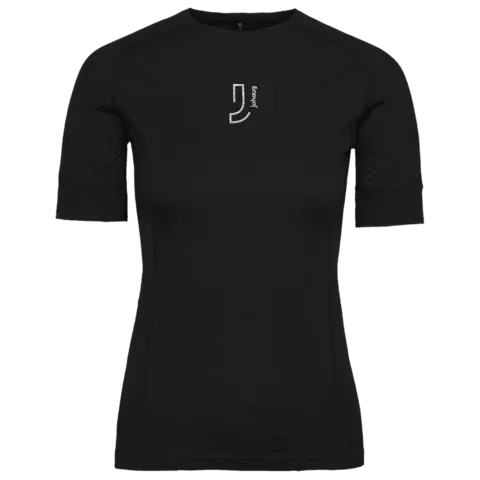 Johaug Dame Lithe Tech Ull Tr&#248;ye En feminin, sporty t-skjorte i ull TBLCK