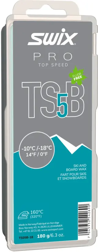 Swix TS5 Sort glider, -10 °C/-18°C,180g Fluorfri glider Racing