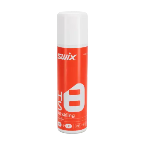 Swix HS8 Liq. Rød, -4°C/+4°C, 125ml Flytende fluorfri glider trening/konkur