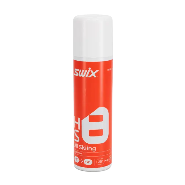 Swix HS8 Liq. Rød, -4°C/+4°C, 125ml Flytende fluorfri glider trening/konkur 