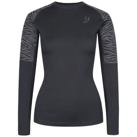 Johaug Trøye LS Elevate Wool Myk og varm ulltrøye TBLCK