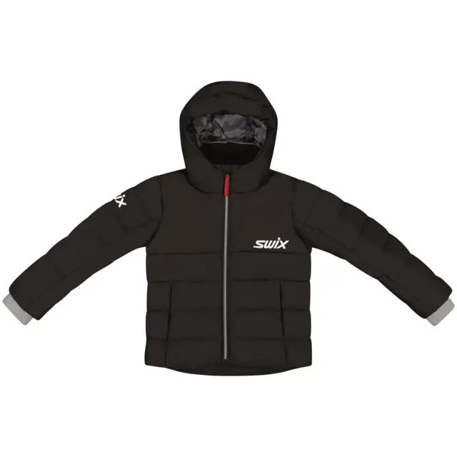 Swix Junior Dunjakke Team 128 God og varm dunjakke Black 