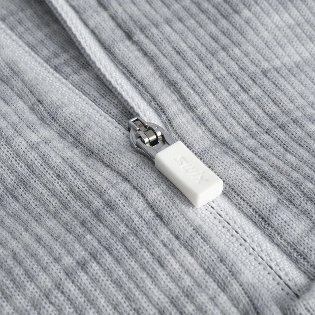 Swix Herre Trøye RaceX Merino m/ Zip L Teknisk ulltrøye Light Grey / Dark Navy 