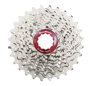 SunRace Kassett CSRX0 TAS 10-delt 11-28T, 245gr,Champagne, Shimano komp