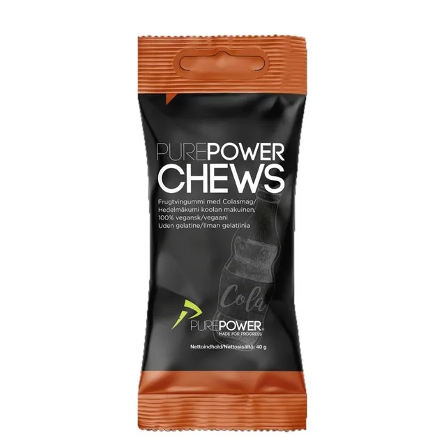 PurePower Chews Vingummi 40g Energi-vingummi med Cola smak 