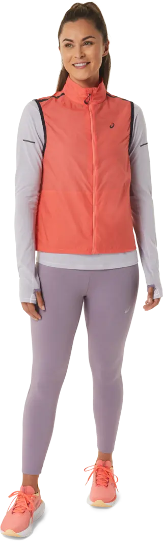 Asics Dame Vest MetaRun Packable S Yttervest for løping - Papaya 