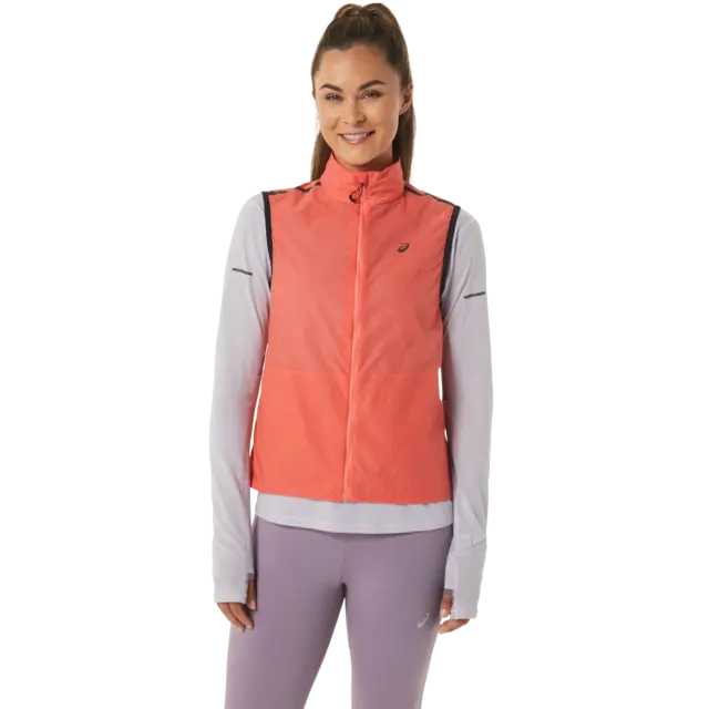 Asics Dame Vest MetaRun Packable S Yttervest for løping - Papaya 