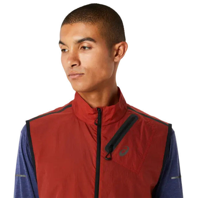 Asics Herre Vest MetaRun Packable S Yttervest for løping - Spice Latte 