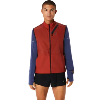 Asics Herre Vest MetaRun Packable S Yttervest for l&#248;ping - Spice Latte