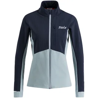 Swix Dame Midlayer Pace Hybrid F.Zip Mellomlags l&#248;pejakke til dame Dark navy