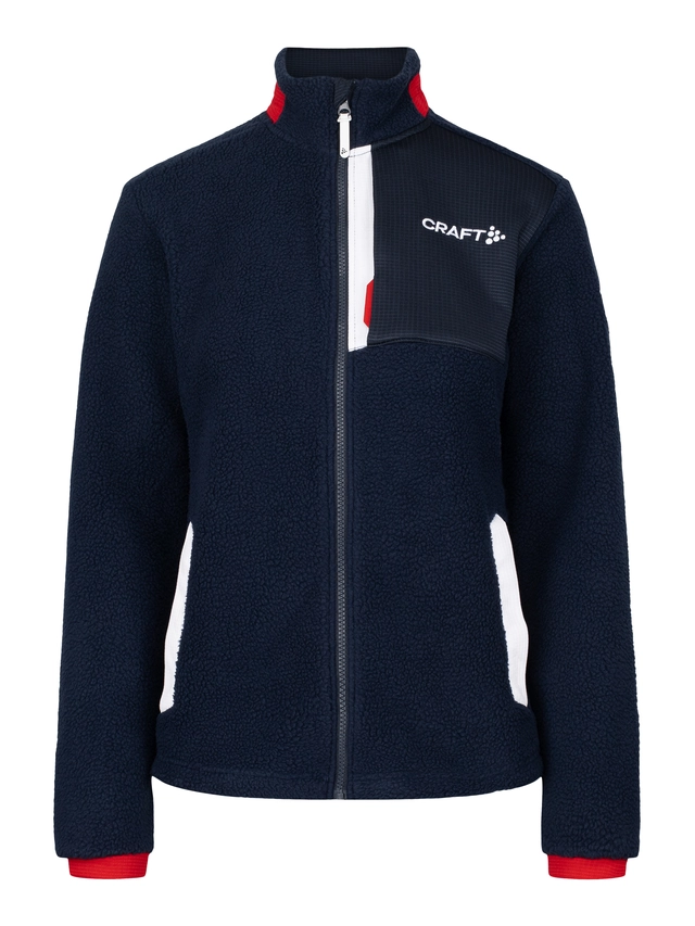Craft Dame VM Fleece 2023 S Varm-og allsidig pile-fleecejakke Blaze 
